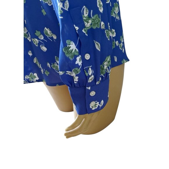 J CREW Womens Size Medium Tie Neck Long Sleeve Floral Print Button Front Shirt - Picture 6 of 8